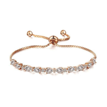 CHARMING Brand Teardrop and Round AAA+ Cubic Zircon Simulated Diamonds Tennis Bracelets - The Jewellery Supermarket